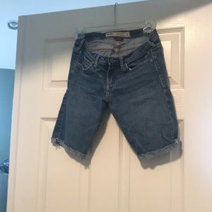 Knee length jean shorts